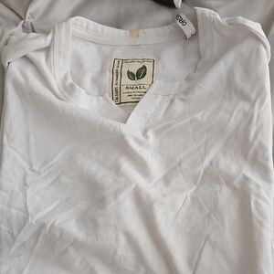 Organic Cotton V-Neck White Tee